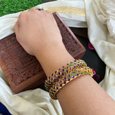 Kada Kundan Bangle -Purple Ring-G4870